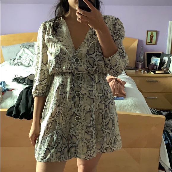 snakeskin dress zara